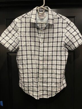 Original Penguin White & Navy Plaid Short-Sleeve Button-Down Shirt